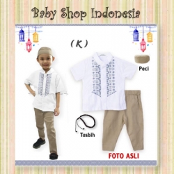 large LU580 setelan koko pendek putih K